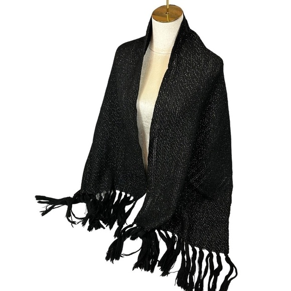 Huge Oversized Warm and Cozy Black Sparkle Scarf - Picture 2 of 10